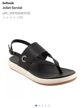 Softwalk Black Joliet Sandals Size 8 Narrow (Medium Fit)